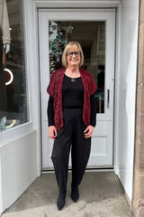 Wine Wildflower Knitted Waistcoat