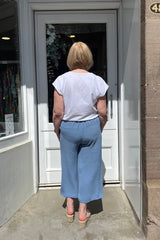 Denim Blue Wide Leg Culottes