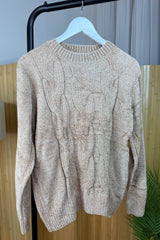 Champagne Chenille Arran Style Jumper