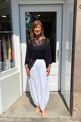 Black Popcorn Poncho Top