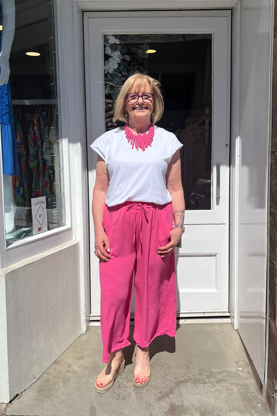 Siena Fuchsia Pink Wide Leg Culottes