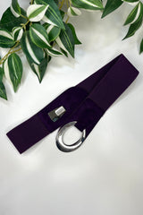 Deep Purple Sadie Faux Suede Stretch Waist Belt