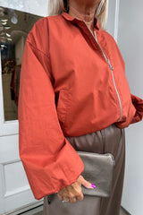 Burnt Orange Scarlett Puff Hem Jacket