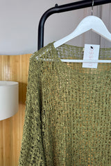 Khaki Popcorn Poncho Top