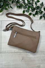 Mocha Brown Cleo Zip Crossbody Bag