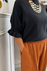 Rust Orange Nicole Wide Leg Trousers