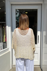 Ecru Popcorn Poncho Top