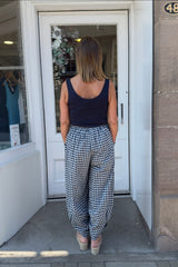 Navy Ivy Gingham Pants