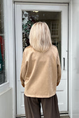 Carrie Beige Military Suedette Jacket
