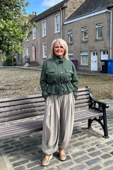 Khaki Green Alana Funnel Neck Utility Jacket
