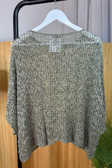 Sage Popcorn Poncho Top