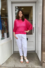 Cerise Pink Popcorn Poncho Top