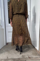 Zena Olive Zebra Printed Dress