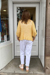 Buttery Yellow Popcorn Poncho Top