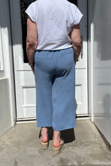 Denim Blue Wide Leg Culottes