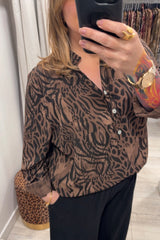 Chocolate Brown Jude Leopard Blouse