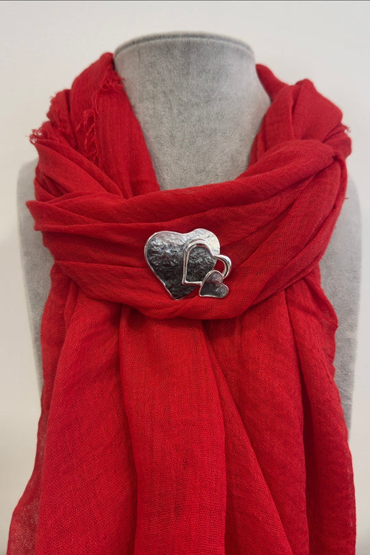 Grey Double Ombre Heart Magnetic Brooch