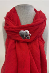 Grey Double Ombre Heart Magnetic Brooch