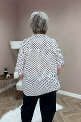 White Polka Dot Cotton Blouse