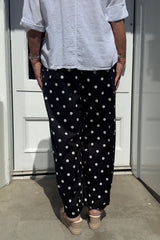 Black and White Polkadot Trousers