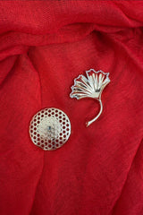 Gold Diamante Leaf Magnetic Brooch