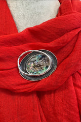 Grey Oval Gemstone Magnetic Brooch
