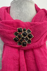Black and Gold Square Magnetic Brooch