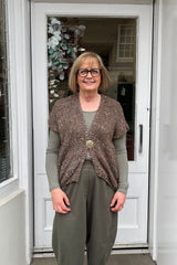 Taupe Wildflower Knitted Waistcoat