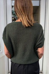Khaki Green Yasmin Short Sleeve Knit
