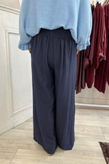 Navy Blue Nicole Wide Leg Trouser