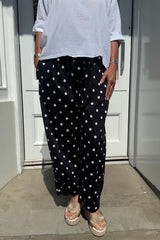 Black and White Polkadot Trousers