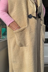 Caramel Beige Oversized Anya Teddy Maxi Gilet