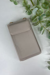 Dove Grey Zip Wallet Crossbody Bag