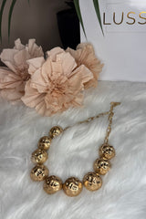 Hammered Gold Multi Circle Necklace
