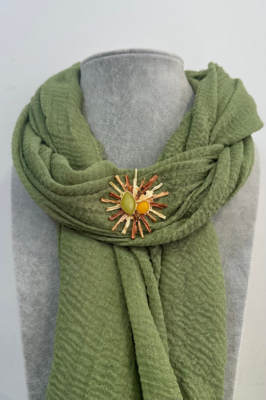 Sunburst Statement Magnetic Brooch