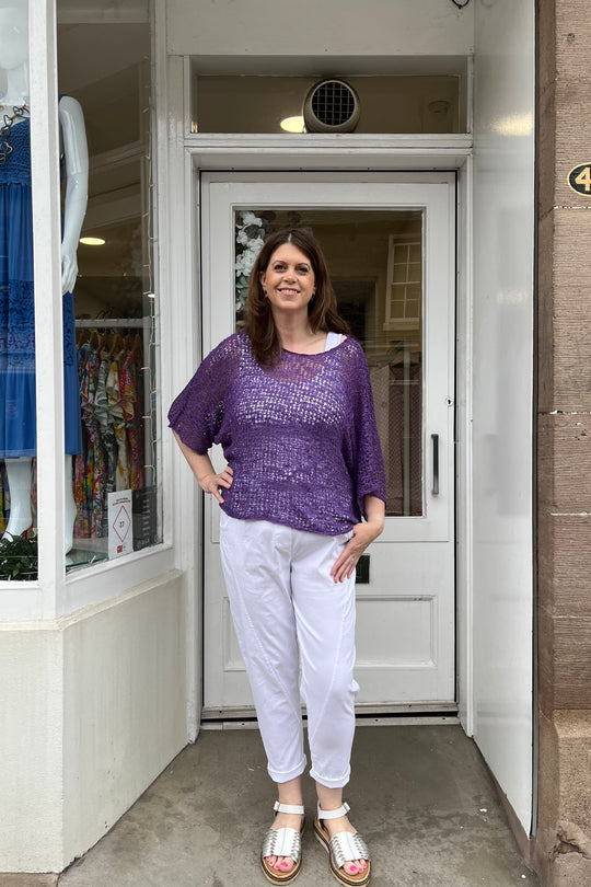 Purple Popcorn Poncho Top