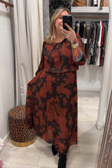 Rust Tessa Printed Dress