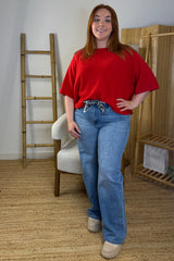 Washed Denim High Waist Wide Leg Jeans Sizes: 8-18