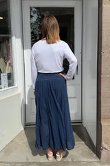 Navy Blue Gypsy Maxi Skirt