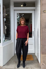 Wine Yasmin Short Sleeve Knit