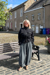 Black Alana Funnel Neck Utility Jacket