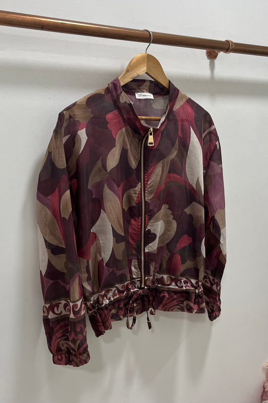 Burgundy Arty Lightweight Bomber Jacket
