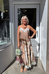 Gold Silky Cami Maxi Dress