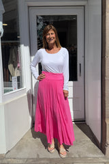 Cerise Pink Gypsy Maxi Skirt
