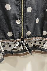 Black Polkadot Lightweight Bomber Jacket