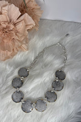 Hammered Silver Multi Circle Necklace