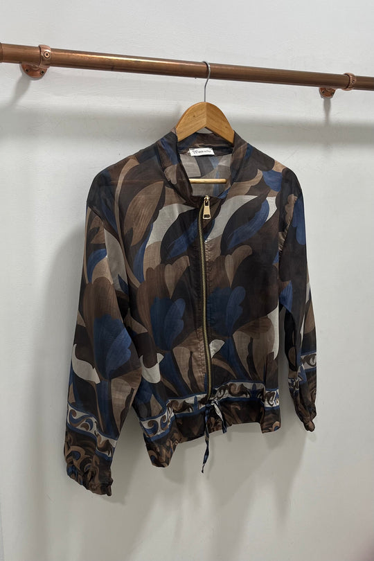 Chocolate Brown Arty Lightweight Bomber Jacket