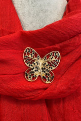 Gold Butterfly Magnetic Brooch