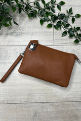 Tan Cleo Zip Crossbody Bag