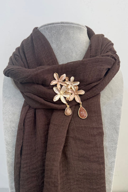 Bronze Flowers Magnetic Brooch